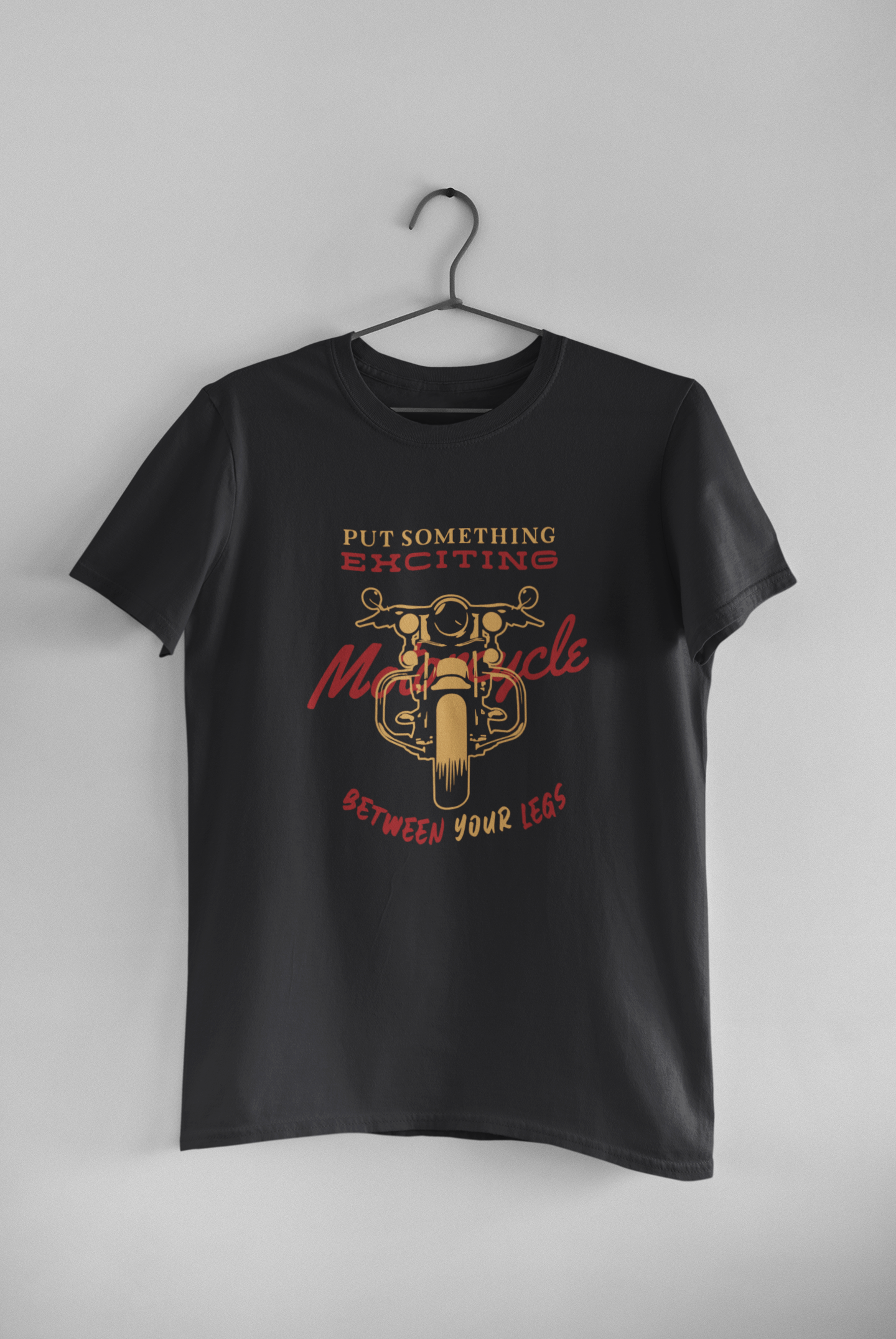 Put Something Exciting Between your Legs Funny Mens Half Sleeves T-shirt- FunkyTeesClub
