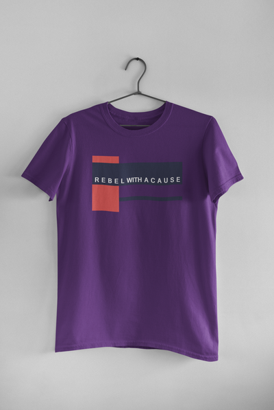 Rebel With A Cause Quotes Mens Half Sleeves T-shirt- FunkyTeesClub