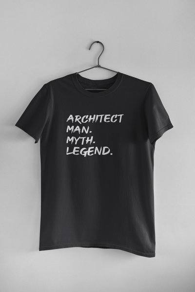 Architect Man Myth Legend Architect Profession Mens Half Sleeves T-shirt- FunkyTeesClub
