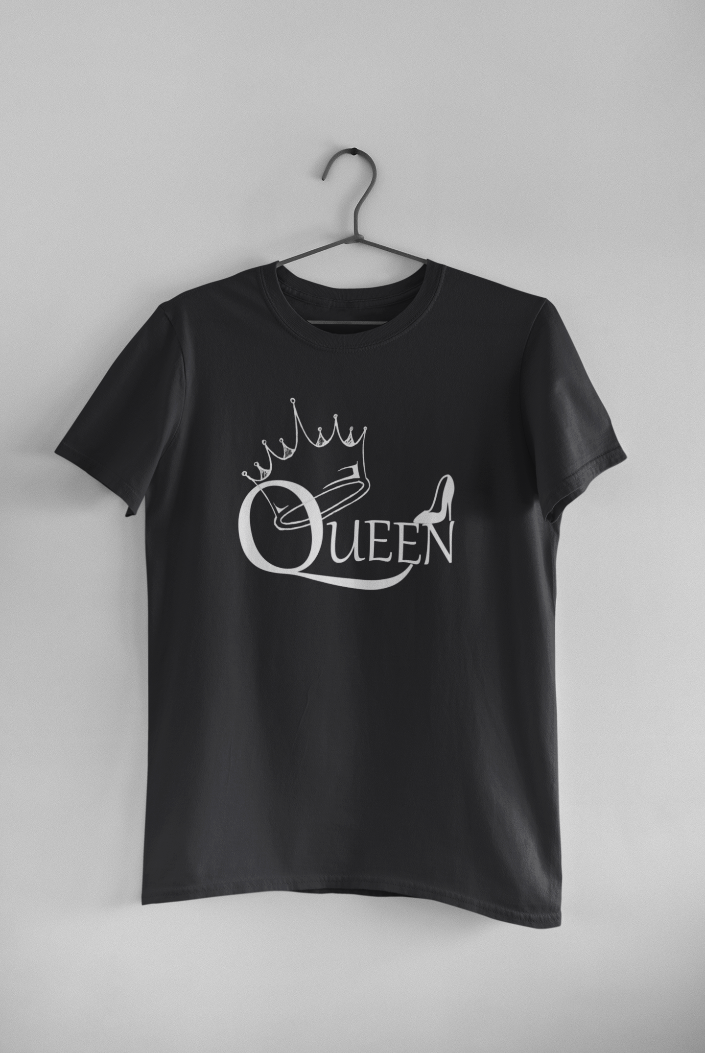 Queen King Couple Half Sleeves T-Shirts -FunkyTeesClub