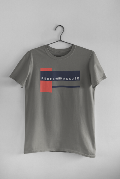 Rebel With A Cause Quotes Mens Half Sleeves T-shirt- FunkyTeesClub