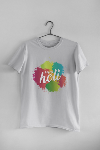 Happy Holi Women Half Sleeves T-shirt- FunkyTeesClub