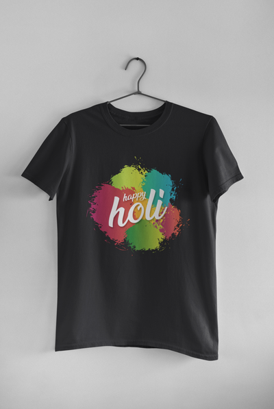 Happy Holi Women Half Sleeves T-shirt- FunkyTeesClub
