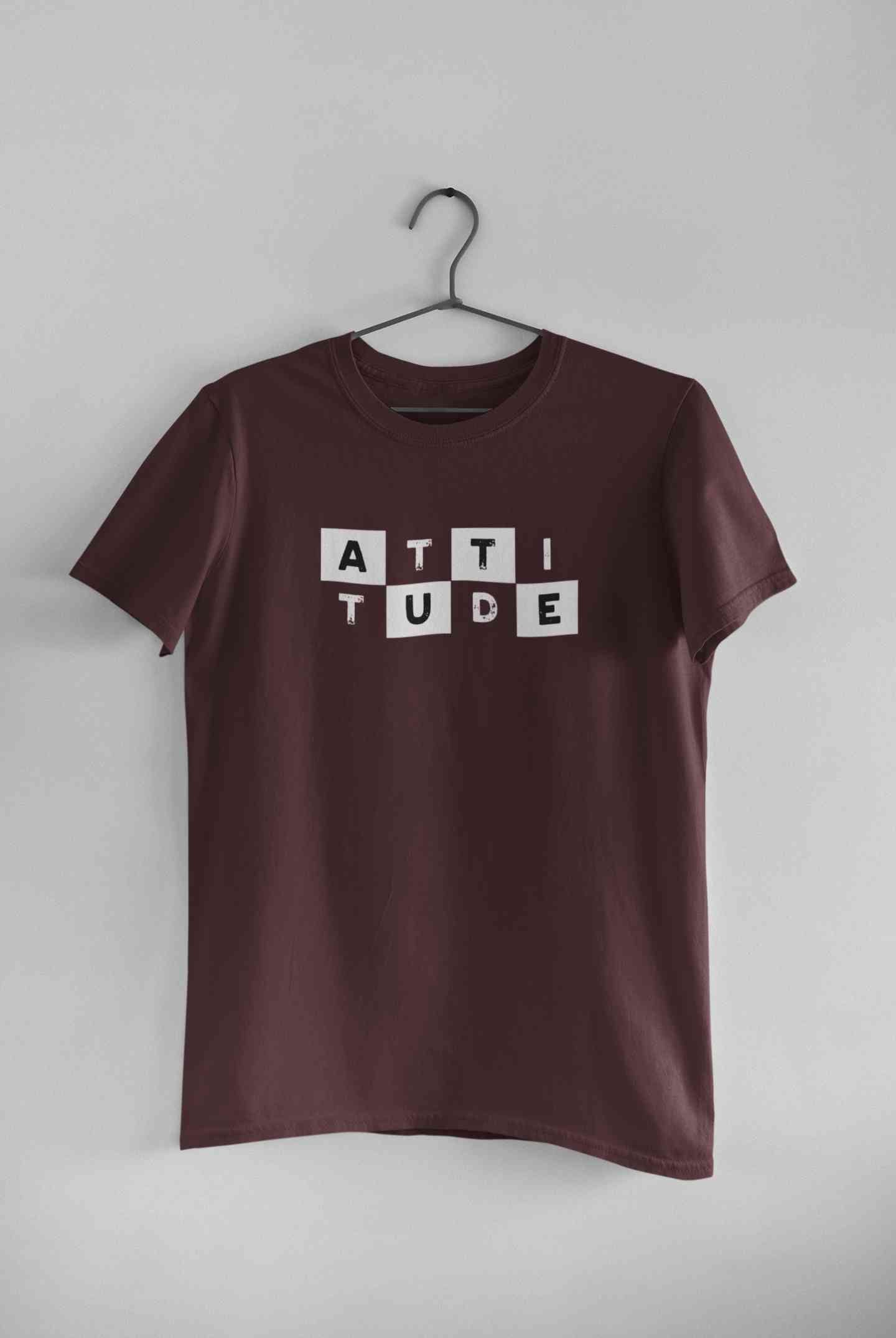 Attitude Typography Mens Half Sleeves T-shirt- FunkyTeesClub