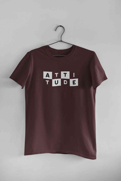 Attitude Typography Mens Half Sleeves T-shirt- FunkyTeesClub