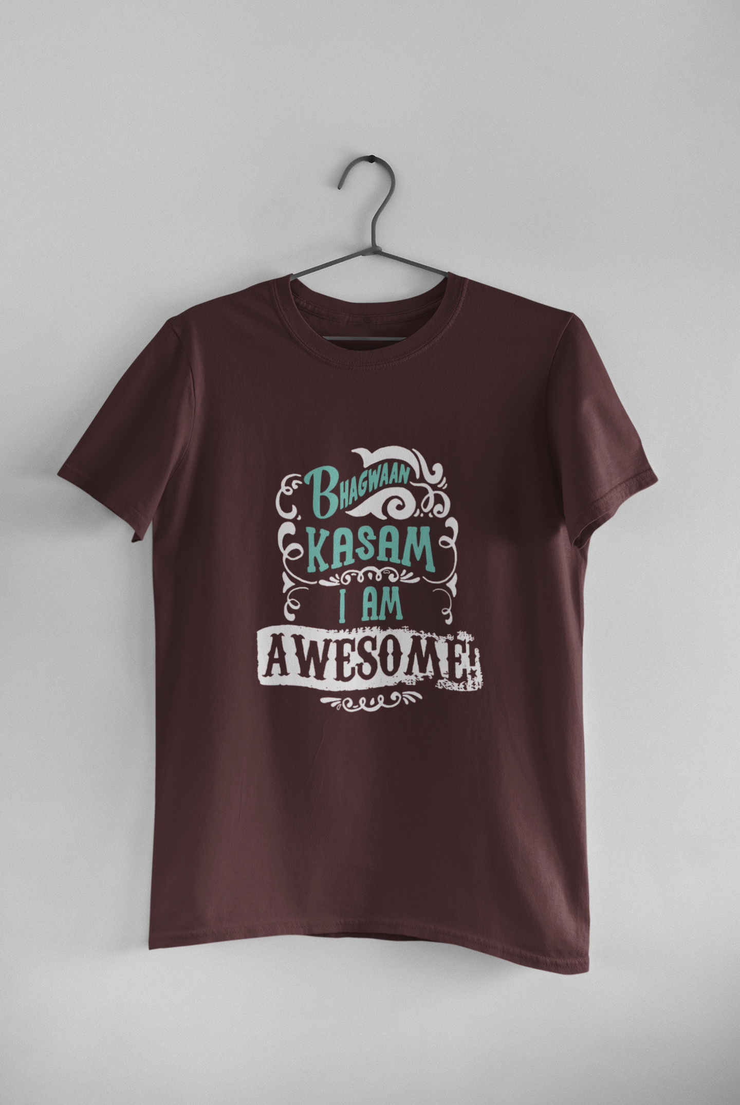 Bhagwan Kasam Desi Mens Half Sleeves T-shirt- FunkyTeesClub