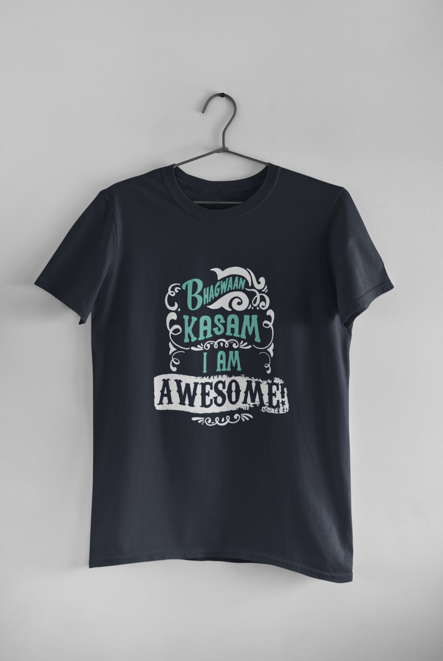 Bhagwan Kasam Desi Mens Half Sleeves T-shirt- FunkyTeesClub