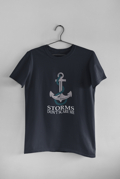 Storms Dont Scare Me Merchant Navy Mens Half Sleeves T-shirt- FunkyTeesClub