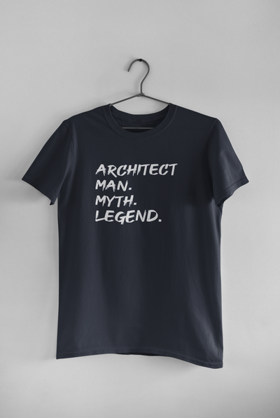 Architect Man Myth Legend Architect Profession Mens Half Sleeves T-shirt- FunkyTeesClub