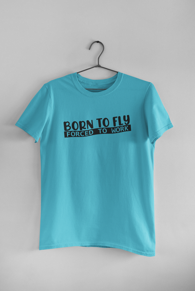 Born To Fly Pilot Mens Half Sleeves T-shirt- FunkyTeesClub