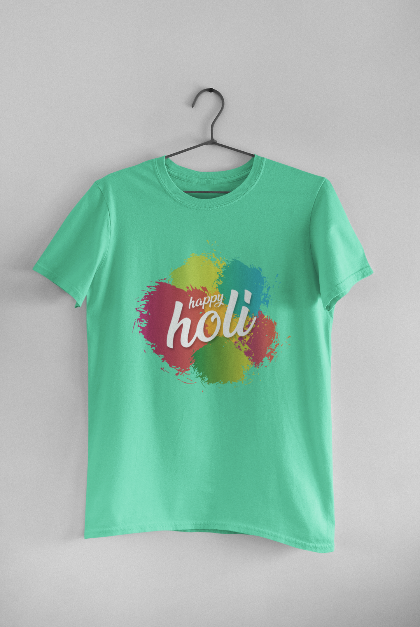 Happy Holi Mens Half Sleeves T-shirt- FunkyTeesClub