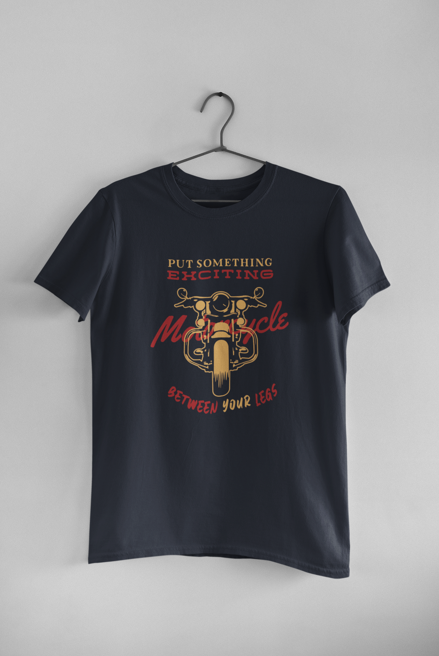 Put Something Exciting Between your Legs Funny Mens Half Sleeves T-shirt- FunkyTeesClub