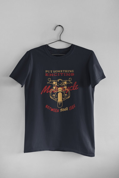 Put Something Exciting Between your Legs Funny Mens Half Sleeves T-shirt- FunkyTeesClub