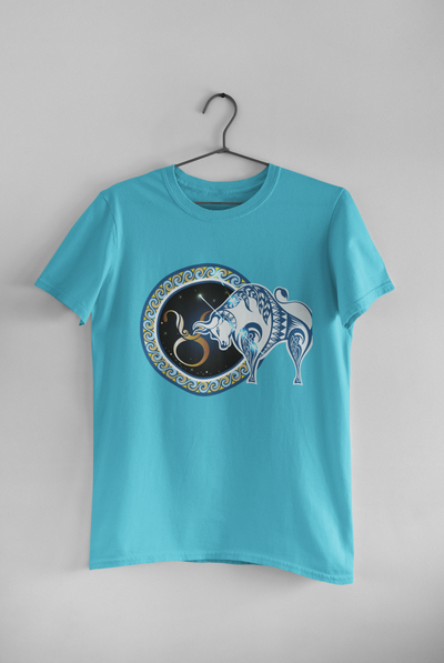 Taurus Zodiac Sign Mens Half Sleeves T-shirt- FunkyTeesClub