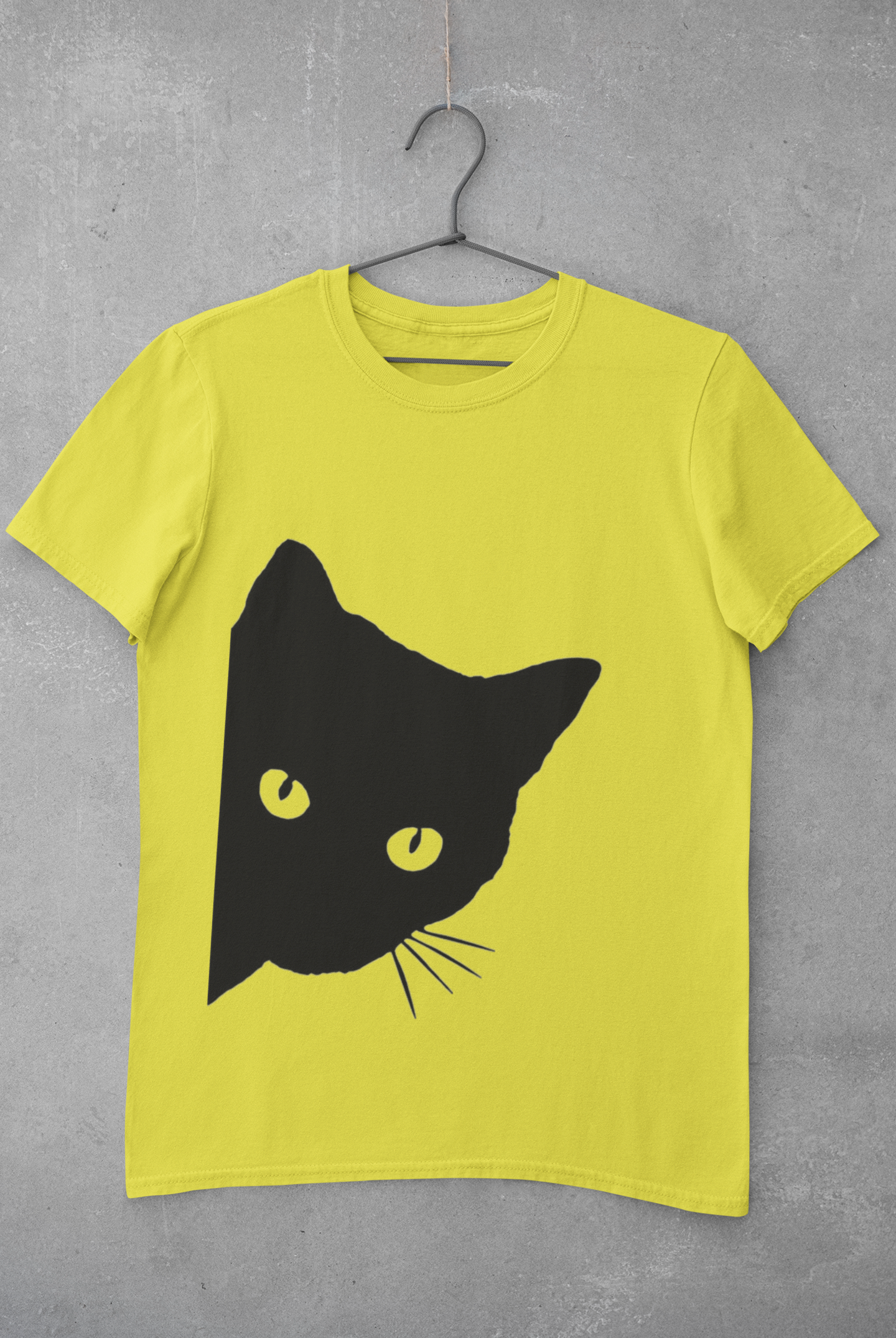 Peeking Cat Mens Half Sleeves T-shirt- FunkyTeesClub