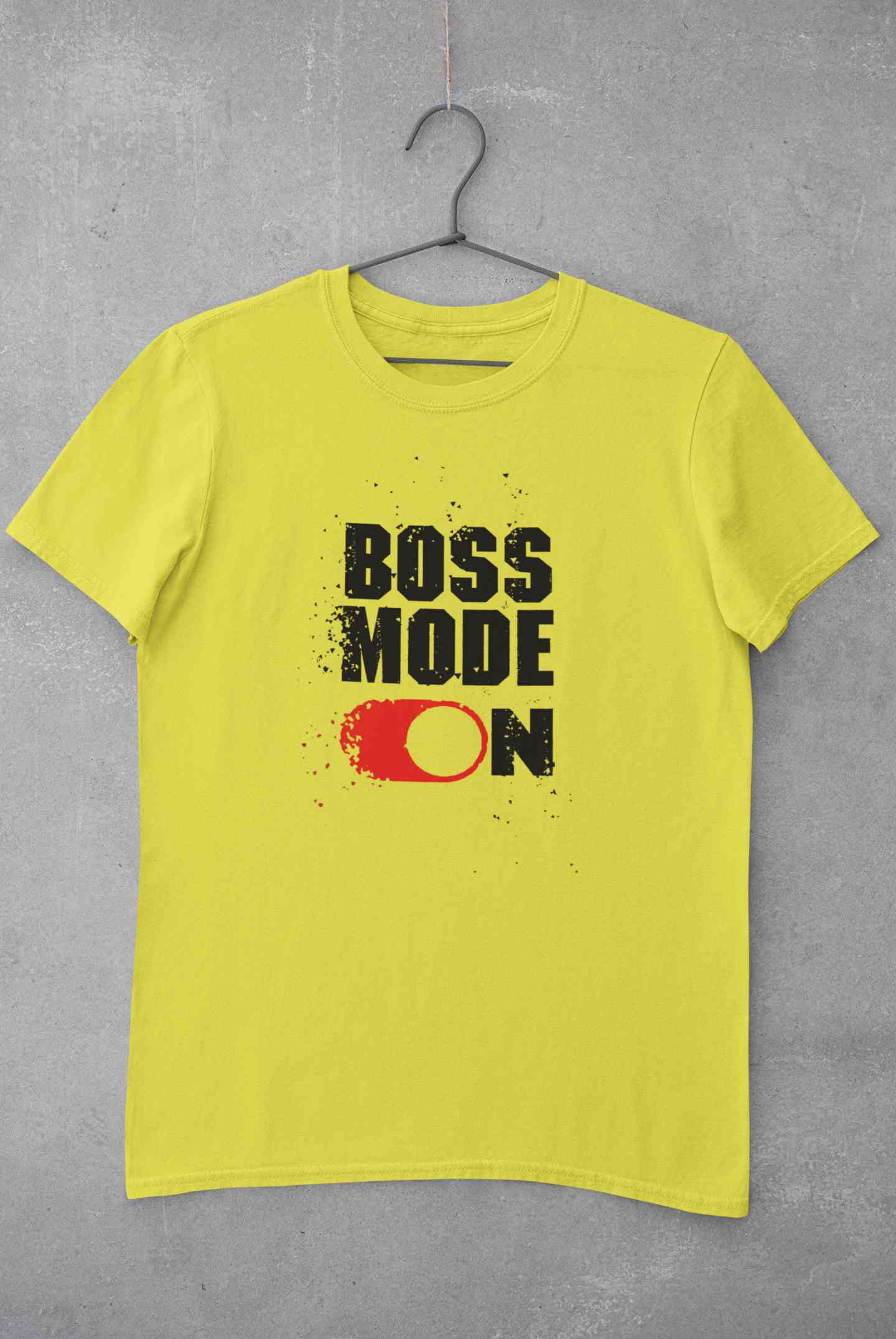 Boss Mode On Typography Mens Half Sleeves T-shirt- FunkyTeesClub