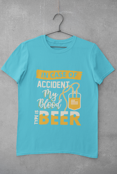 My Blood Type Is Beer Mens Half Sleeves T-shirt- FunkyTeesClub
