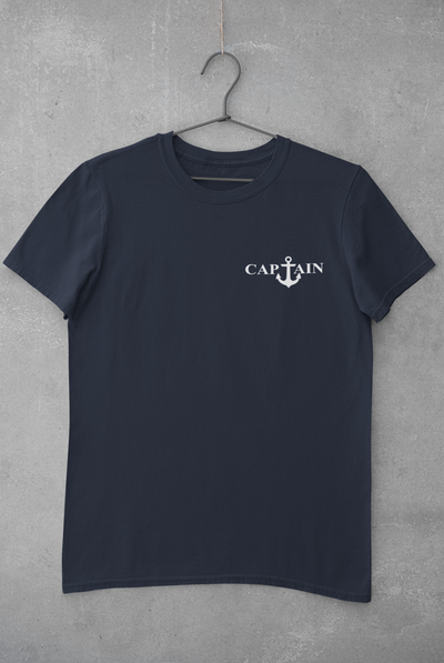 Captain Merchant Navy Mens Half Sleeves T-shirt- FunkyTeesClub