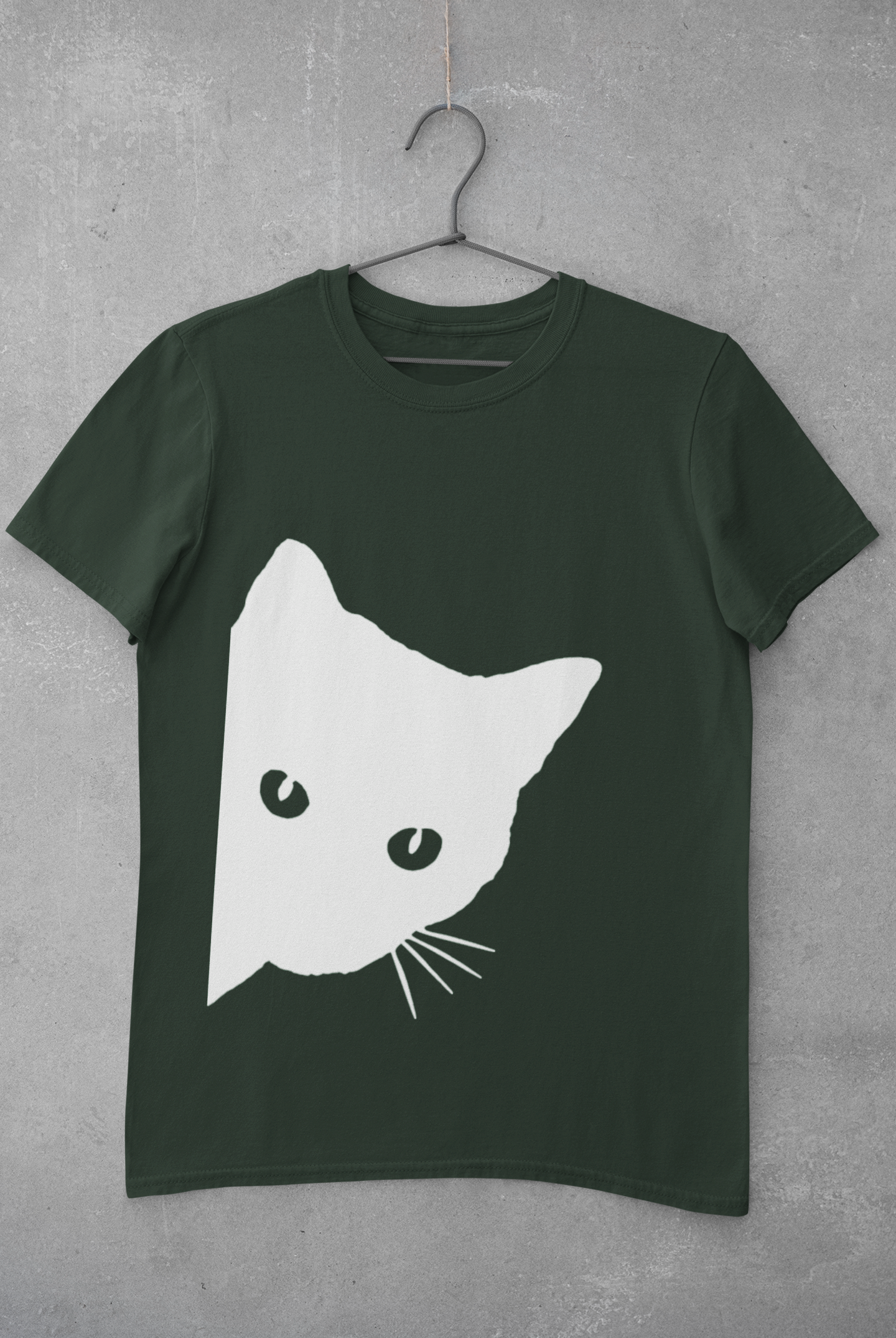 Peeking Cat Mens Half Sleeves T-shirt- FunkyTeesClub