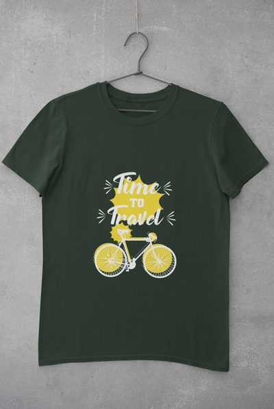 Time To Travel Mens Half Sleeves T-shirt- FunkyTeesClub