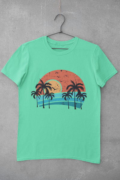 Sunset Mens Half Sleeves T-shirt- FunkyTeesClub