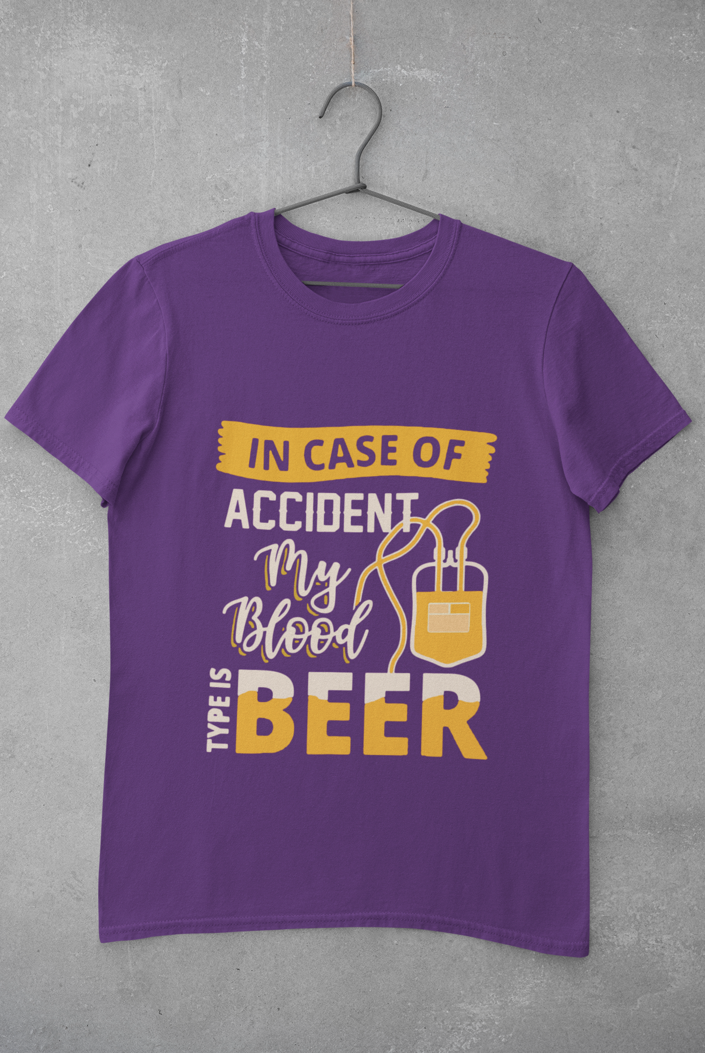 My Blood Type Is Beer Mens Half Sleeves T-shirt- FunkyTeesClub