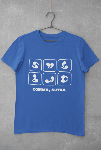 Comma Sutra Mens Half Sleeves T-shirt- FunkyTeesClub