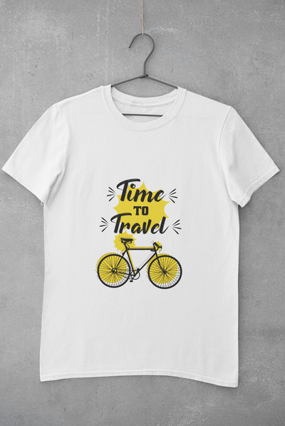 Time To Travel Mens Half Sleeves T-shirt- FunkyTeesClub