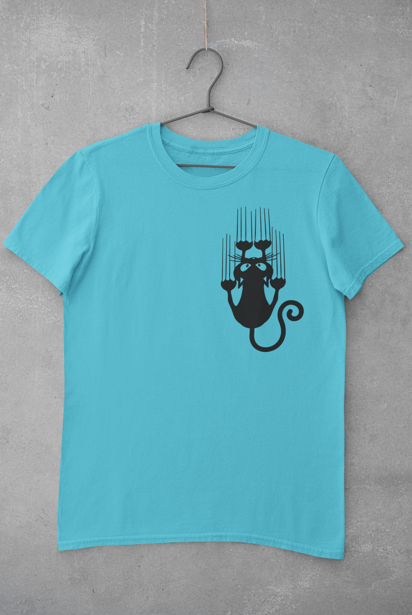 Sliding Cat Mens Half Sleeves T-shirt- FunkyTeesClub