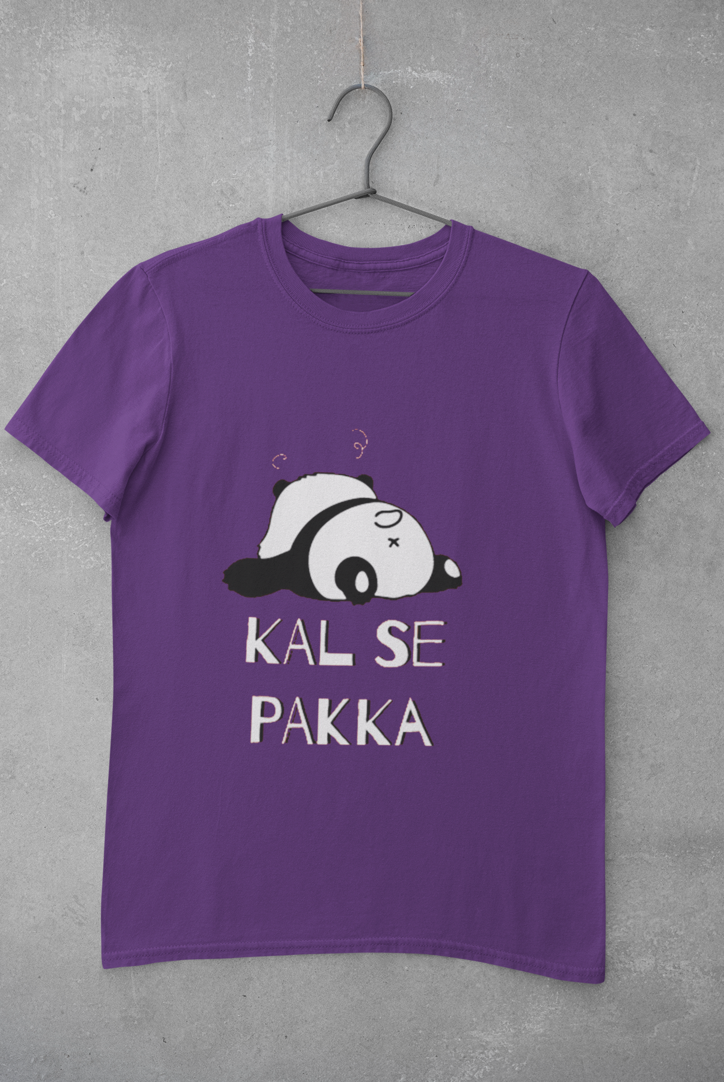 Kal Se Pakka Lazy Panda Mens Half Sleeves T-shirt- FunkyTeesClub