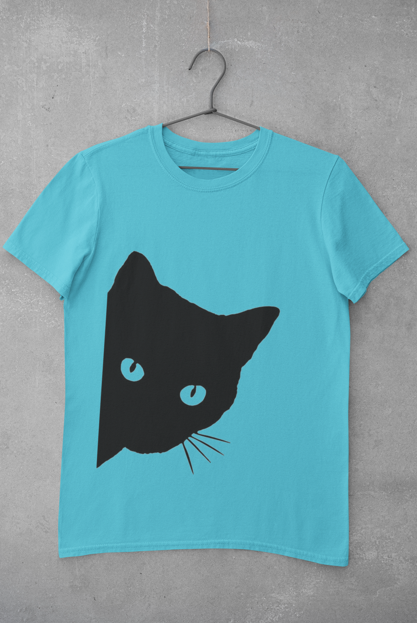 Peeking Cat Mens Half Sleeves T-shirt- FunkyTeesClub