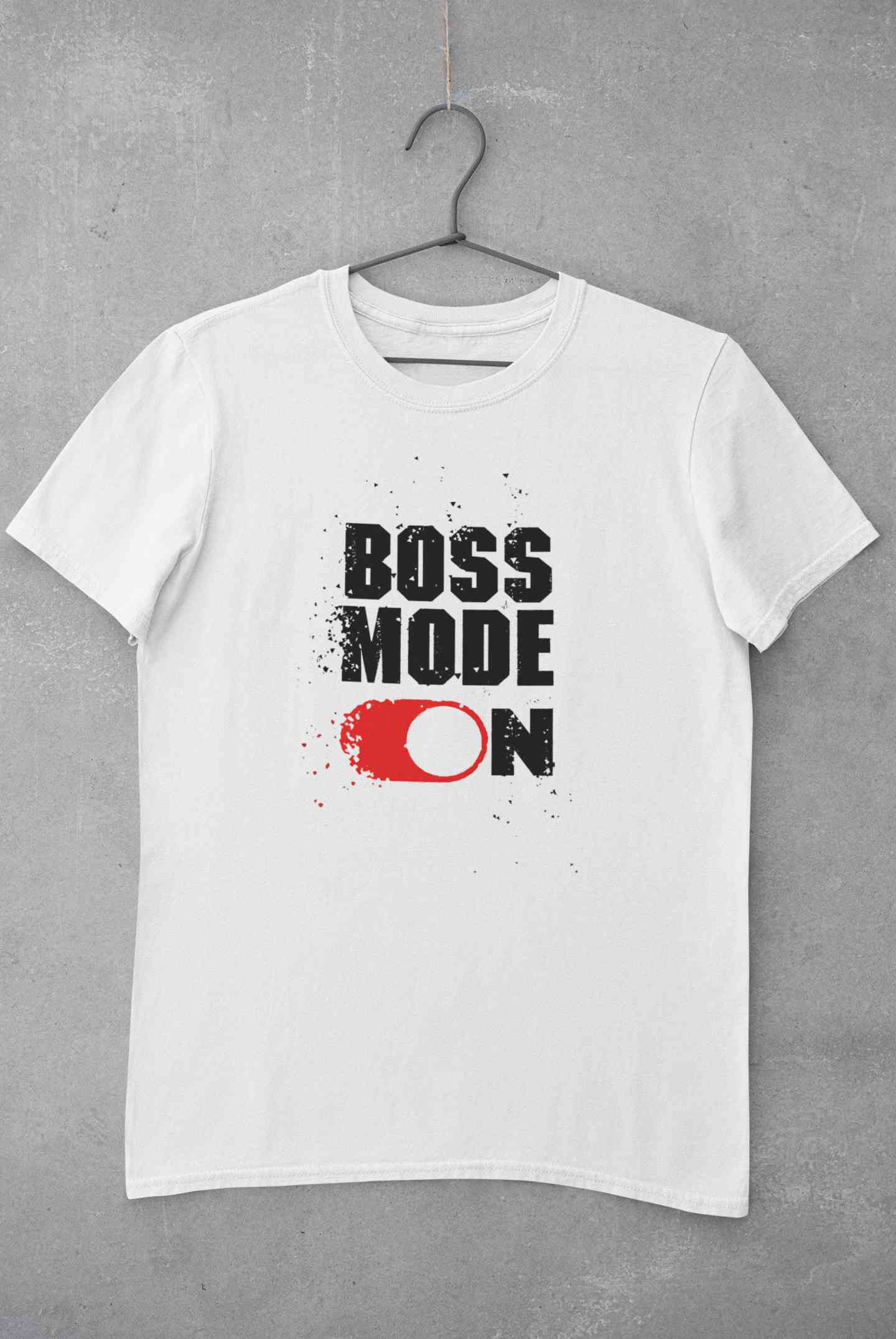 Boss Mode On Typography Mens Half Sleeves T-shirt- FunkyTeesClub