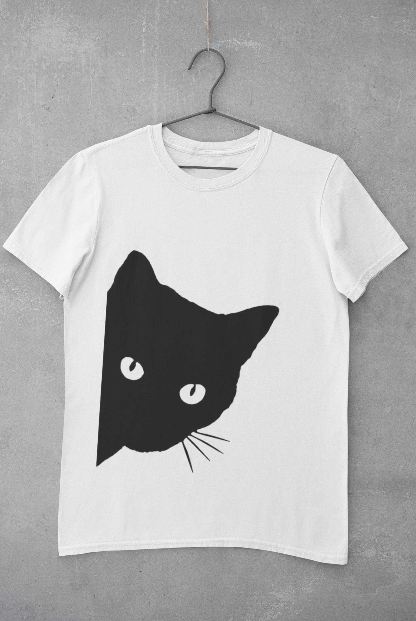 Peeking Cat Women Half Sleeves T-shirt- FunkyTeesClub