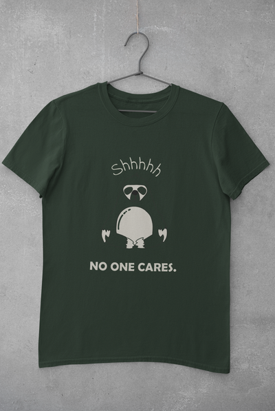 No One Cares Mens Half Sleeves T-shirt- FunkyTeesClub