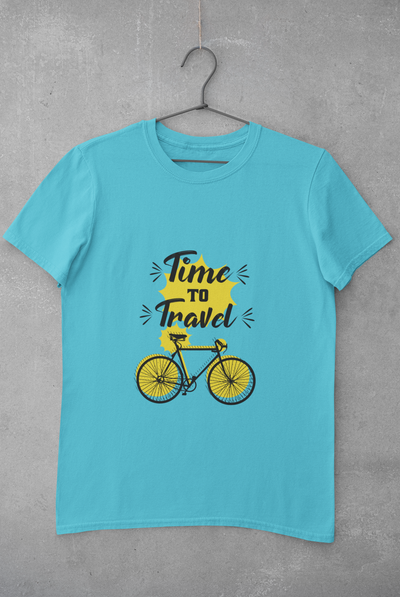 Time To Travel Mens Half Sleeves T-shirt- FunkyTeesClub
