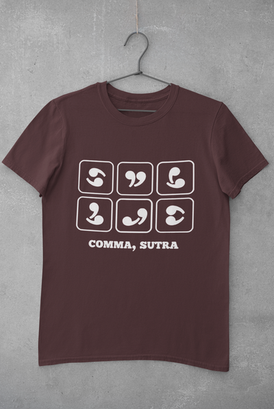 Comma Sutra Mens Half Sleeves T-shirt- FunkyTeesClub
