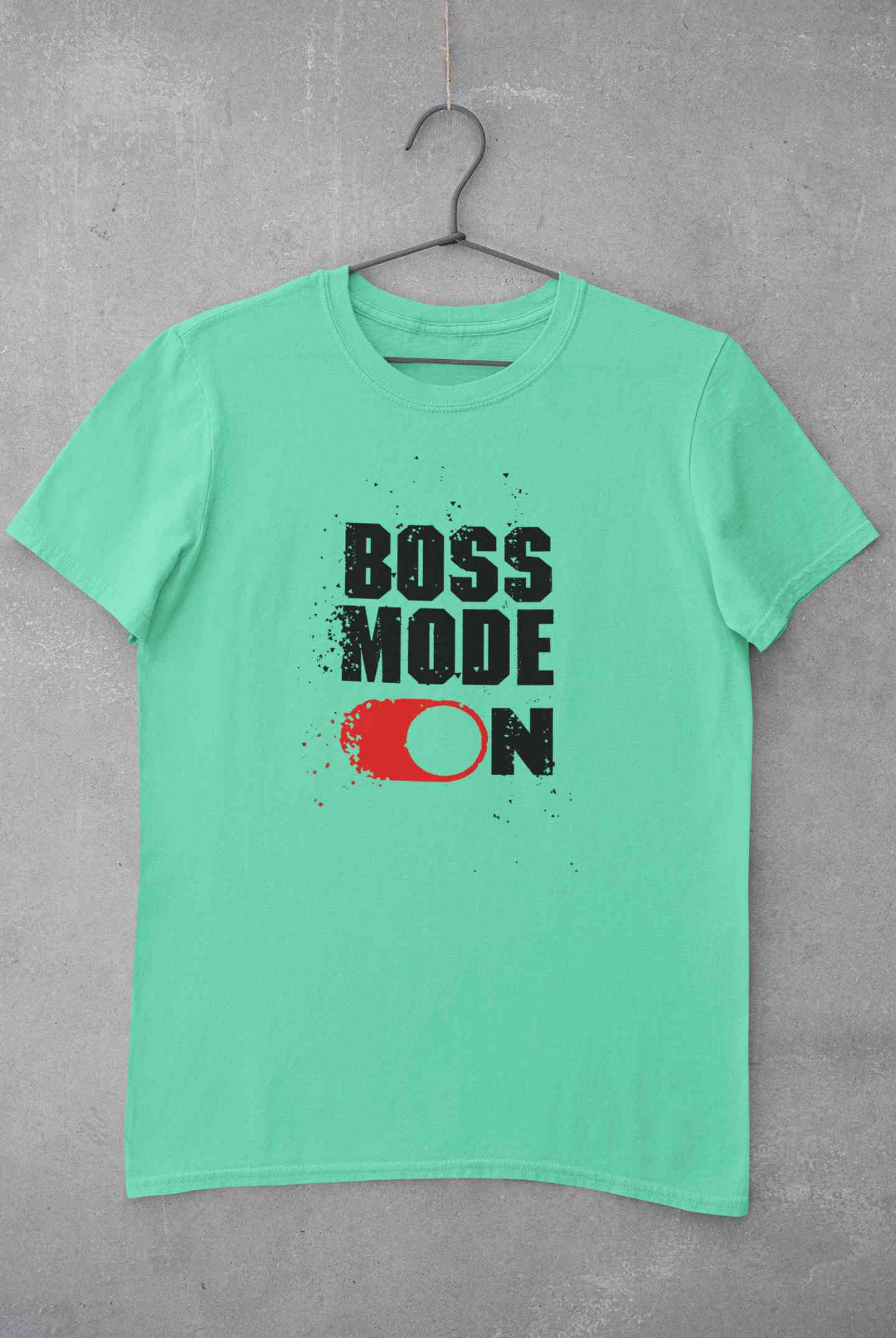 Boss Mode On Typography Mens Half Sleeves T-shirt- FunkyTeesClub