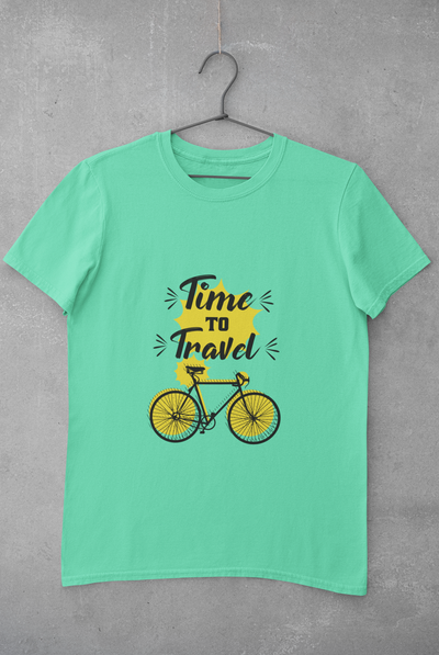 Time To Travel Mens Half Sleeves T-shirt- FunkyTeesClub
