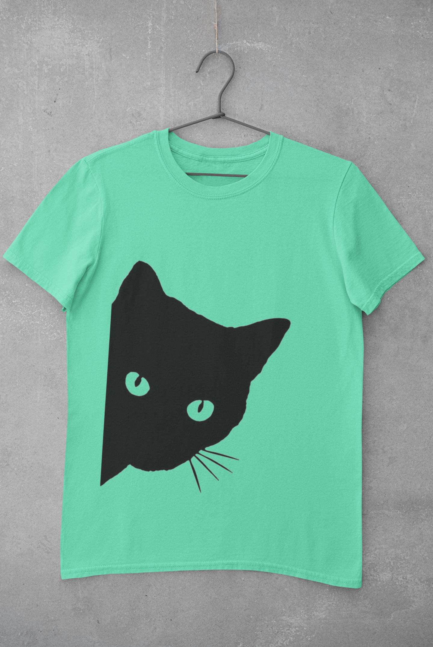 Peeking Cat Mens Half Sleeves T-shirt- FunkyTeesClub