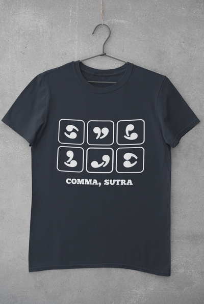 Comma Sutra Mens Half Sleeves T-shirt- FunkyTeesClub