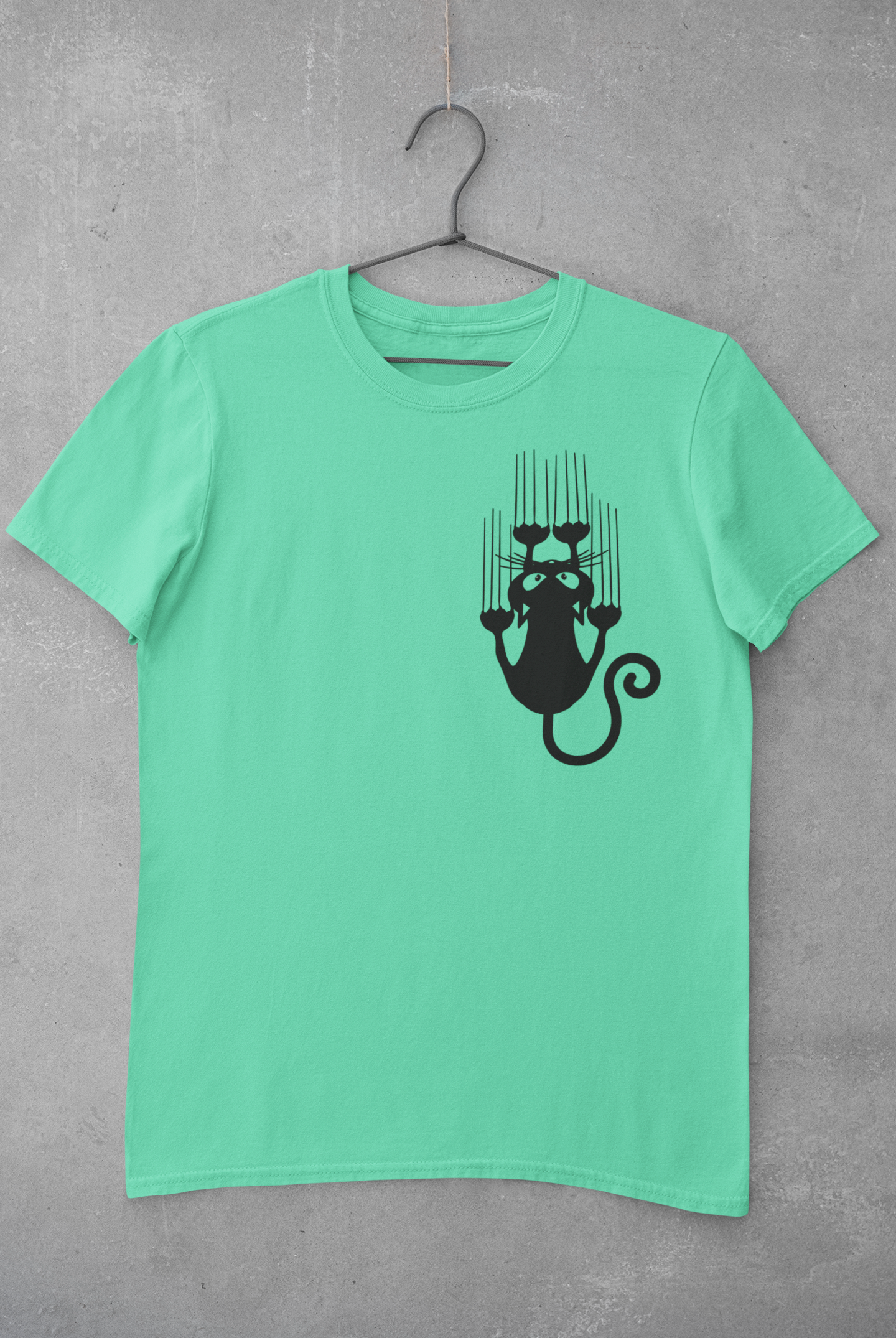 Sliding Cat Mens Half Sleeves T-shirt- FunkyTeesClub