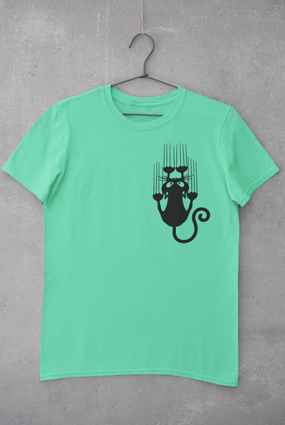 Sliding Cat Women Half Sleeves T-shirt- FunkyTeesClub