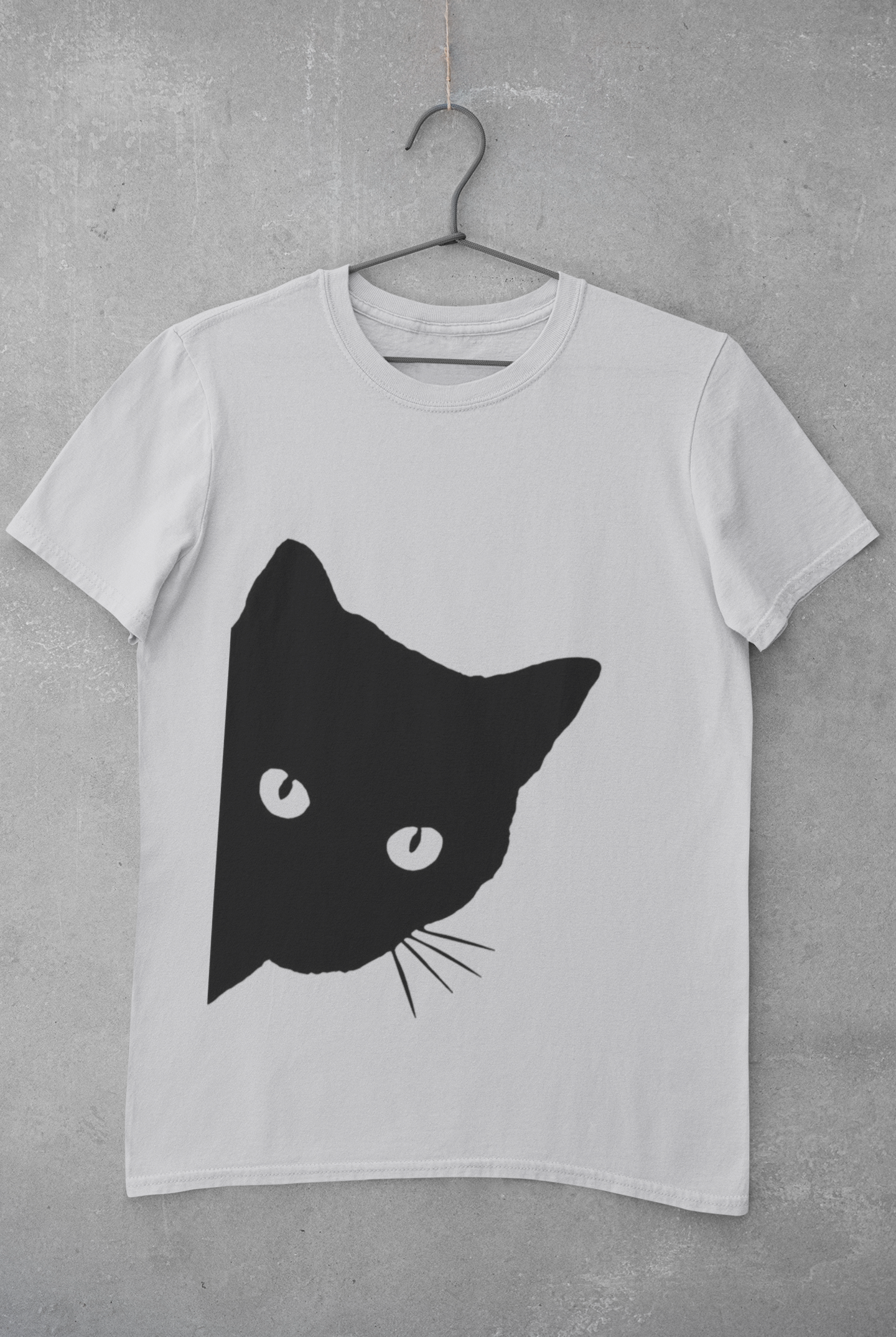 Peeking Cat Mens Half Sleeves T-shirt- FunkyTeesClub