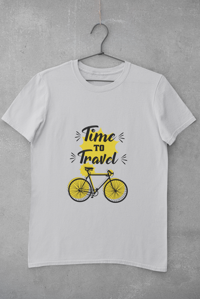 Time To Travel Mens Half Sleeves T-shirt- FunkyTeesClub