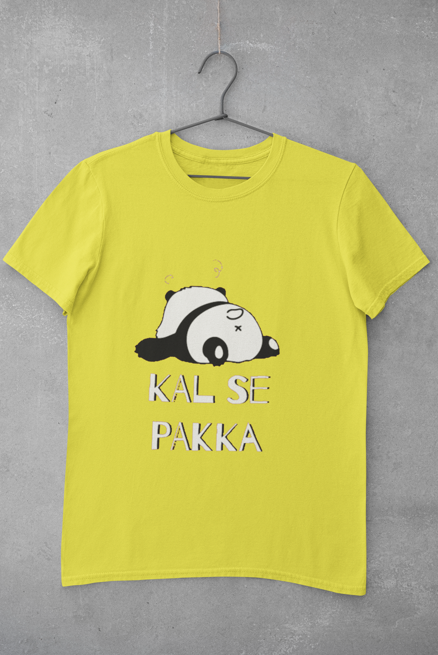 Kal Se Pakka Lazy Panda Mens Half Sleeves T-shirt- FunkyTeesClub