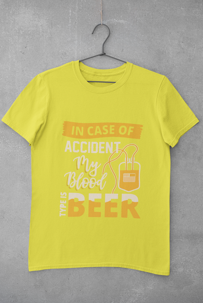 My Blood Type Is Beer Women Half Sleeves T-shirt- FunkyTeesClub