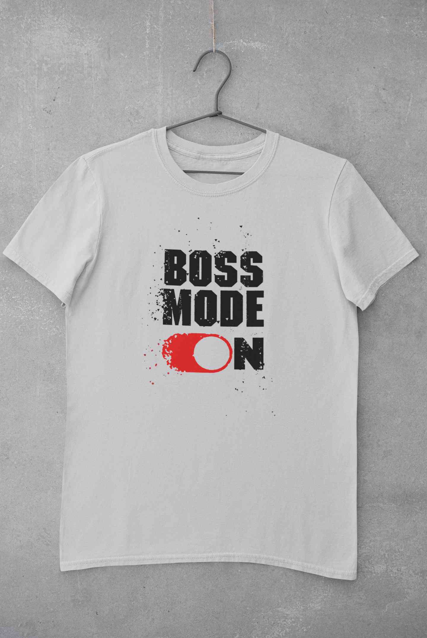 Boss Mode On Typography Mens Half Sleeves T-shirt- FunkyTeesClub