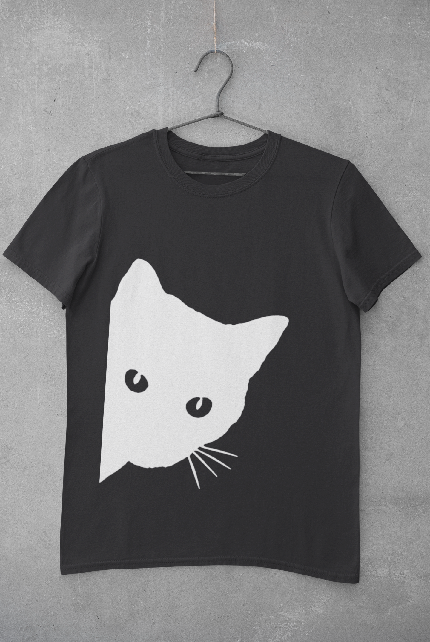 Peeking Cat Mens Half Sleeves T-shirt- FunkyTeesClub
