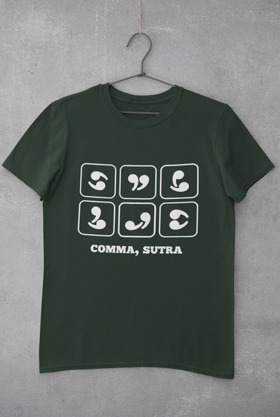 Comma Sutra Mens Half Sleeves T-shirt- FunkyTeesClub