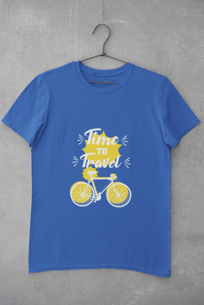 Time To Travel Mens Half Sleeves T-shirt- FunkyTeesClub